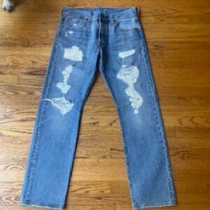 Womens Levis 501 Light Denim Jeans  - Size 30 Waist & 30 Length